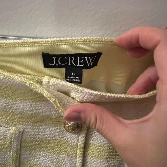 J Crew - Button Front Mini Skirt in Gingham Plaid Terry Tweed - Picture 4 of 7